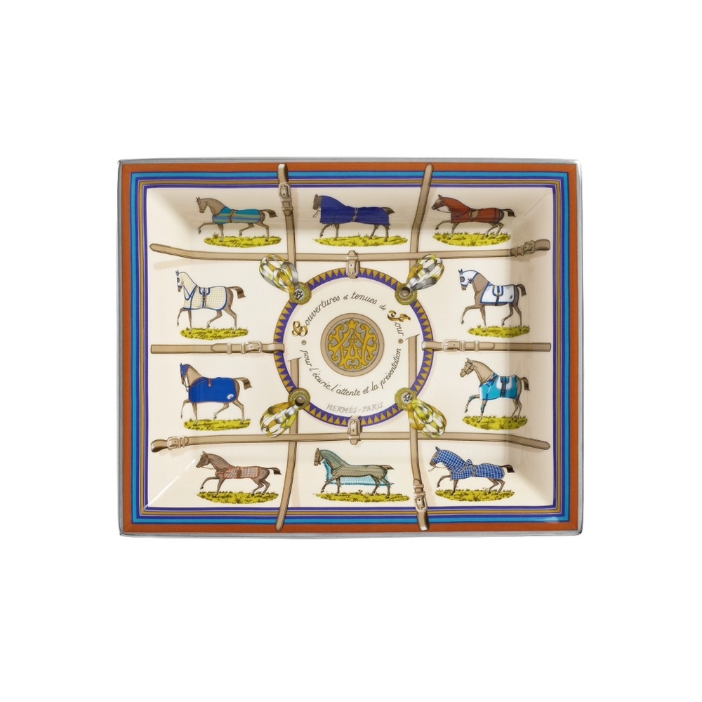 **Host Pick**Authentic Hermes Couvertures et Tenues de Jour change trayPorcelain